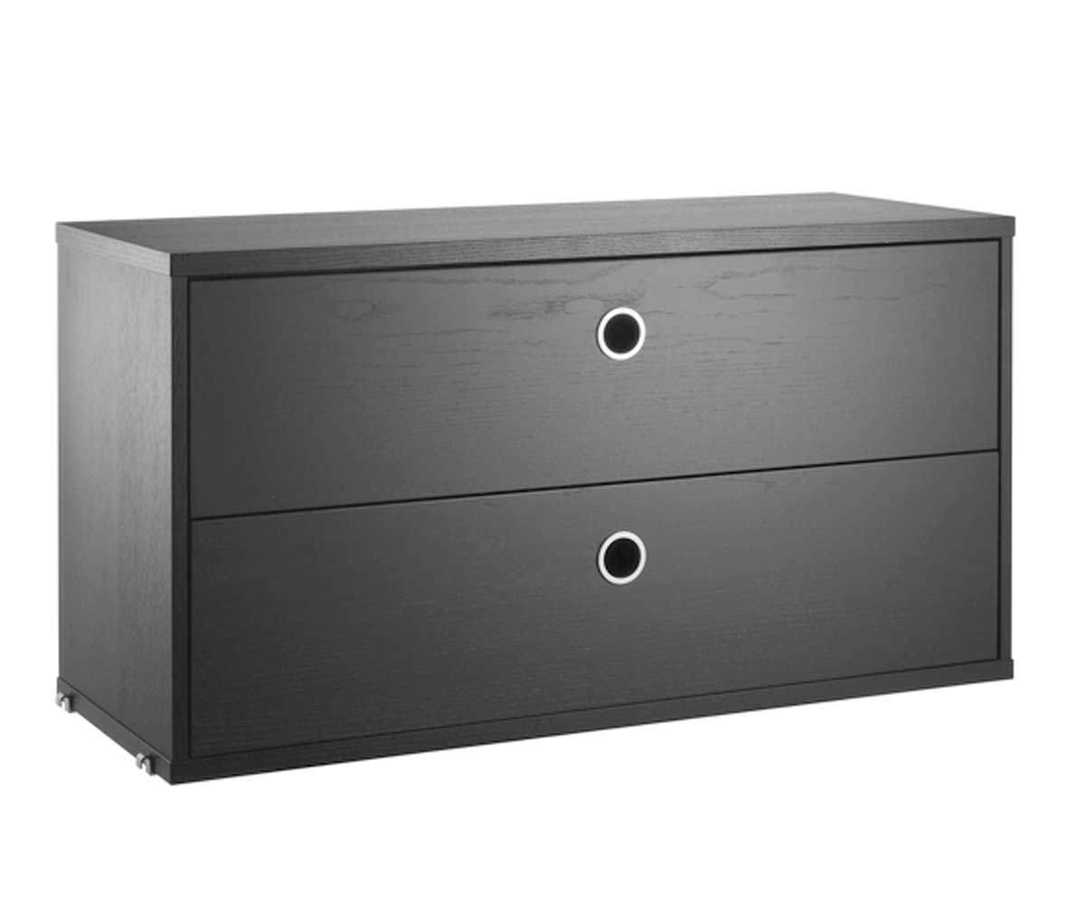 String Furniture String System Chest of Drawers Black Ash