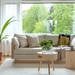 On2 Wood Sofa Bed, Hopper Fabric 51 Beige, W 202 cm