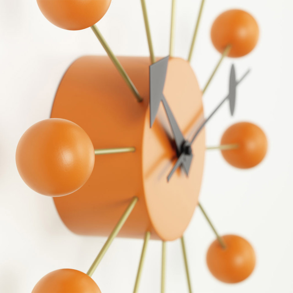 Vitra Ball Clock, Orange | Vepsäläinen