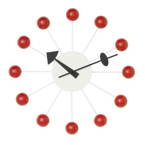 Ball Clock, Red/Silver, ø 33 cm