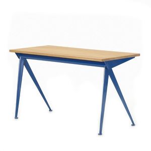 Compas Direction -työpöytä, tammi/bleu marcoule, 125 x 70 cm