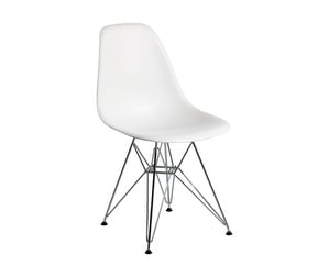 Eames DSR RE -tuoli, cotton white/kromi