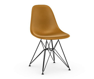 Eames DSR Fiberglass -tuoli, ochre dark/musta