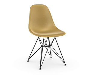 Eames DSR Fiberglass -tuoli, ochre light/musta