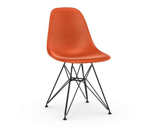 Eames DSR Fiberglass -tuoli, red orange/musta