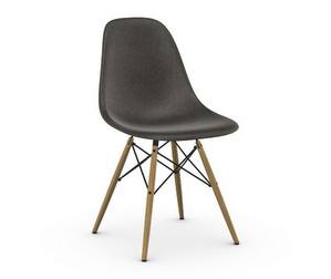 Eames DSW Fiberglass Chair, Elephant Grey/Golden Maple