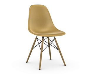 Eames DSW Fiberglass Chair, Ochre Light/Golden Maple