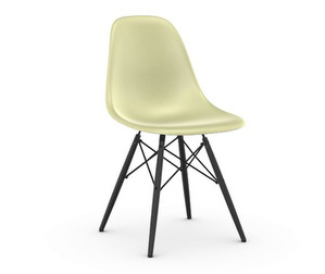 Eames DSW Fiberglass Chair, Parchment/Black Maple