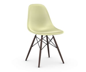 Eames DSW Fiberglass Chair, Parchment/Dark Maple