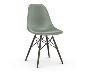 Eames DSW Fiberglass Chair, Sea Foam Green/Dark Maple