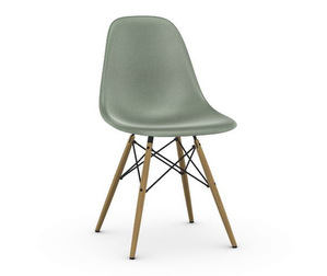 Eames DSW Fiberglass Chair, Sea Foam Green/Golden Maple