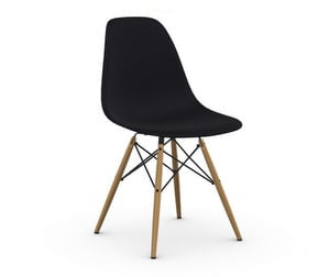 Eames DSW RE -tuoli, deep black/hunajasaarni