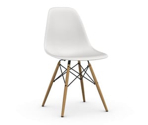 Eames DSW RE -tuoli, cotton white/hunajasaarni