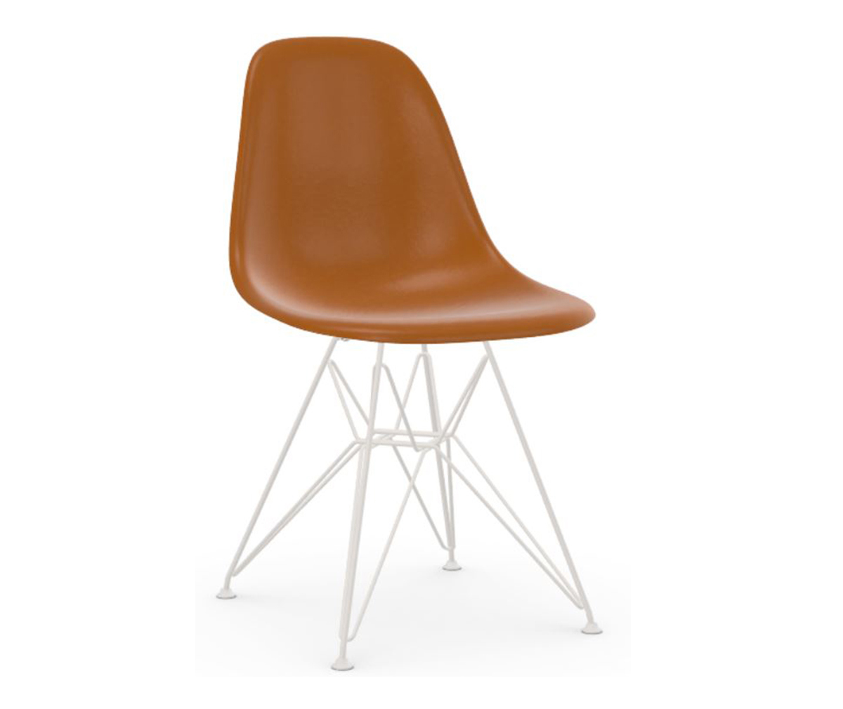 Vitra Eames DSR Fiberglass -tuoli ochre dark/valkoinen