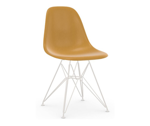 Eames DSR Fiberglass -tuoli, ochre light/valkoinen