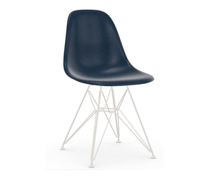 Eames DSR Fiberglass Chair, Navy Blue/White