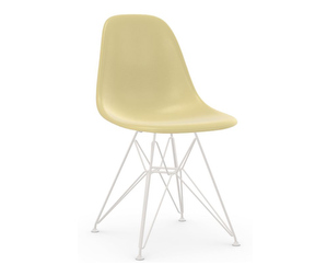 Eames DSR Fiberglass Chair, Parchment/White