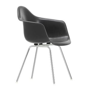 Eames DAX Fiberglass -tuoli käsinojilla, elephant grey/kromi