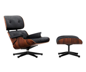 Eames Lounge Chair & Ottoman, Palisander/Black Premium F Leather