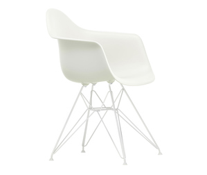 Eames DAR RE -tuoli käsinojilla, cotton white/valkoinen