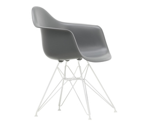 Eames DAR RE -tuoli käsinojilla, granite grey/valkoinen