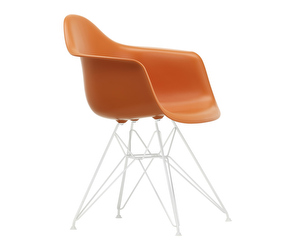 Eames DAR RE -tuoli käsinojilla, rusty orange/valkoinen