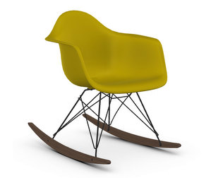 Eames RAR RE -keinutuoli, mustard/musta/tumma vaahtera