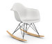 Eames RAR RE -keinutuoli, cotton white/musta/vaalea vaahtera