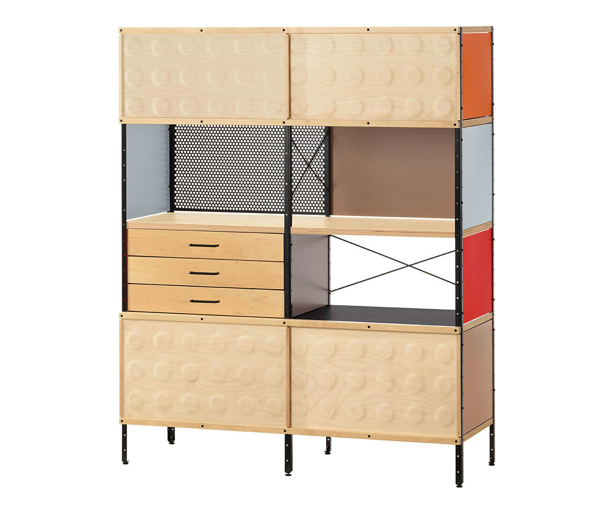 Vitra Eames Storage Units Shelf 4-piece with drawers