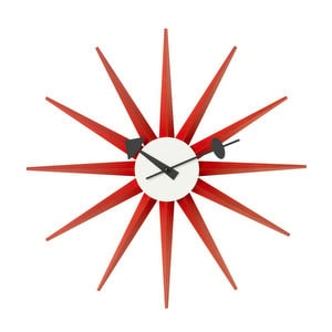 Sunburst Clock, Red, ø 47 cm