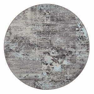 Rustiikki-matto, turkoosi, ø 133 cm