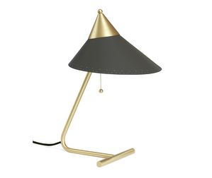Brass Top Table Lamp, Anthracite