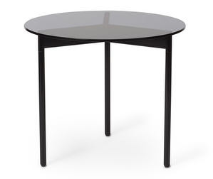 From Above Coffee Table, Grey Smoked Glass/Black, ø 52 cm