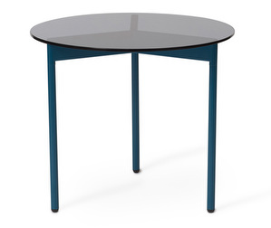 From Above Coffee Table, Grey Smoked Glass/Blue, ø 52 cm