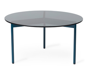 From Above Coffee Table, Grey Smoked Glass/Blue, ø 72 cm