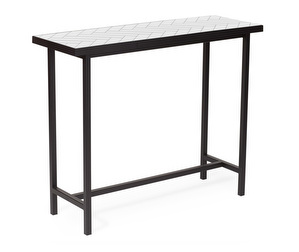 Herringbone Console Table, Pure White, 100 x 35 cm