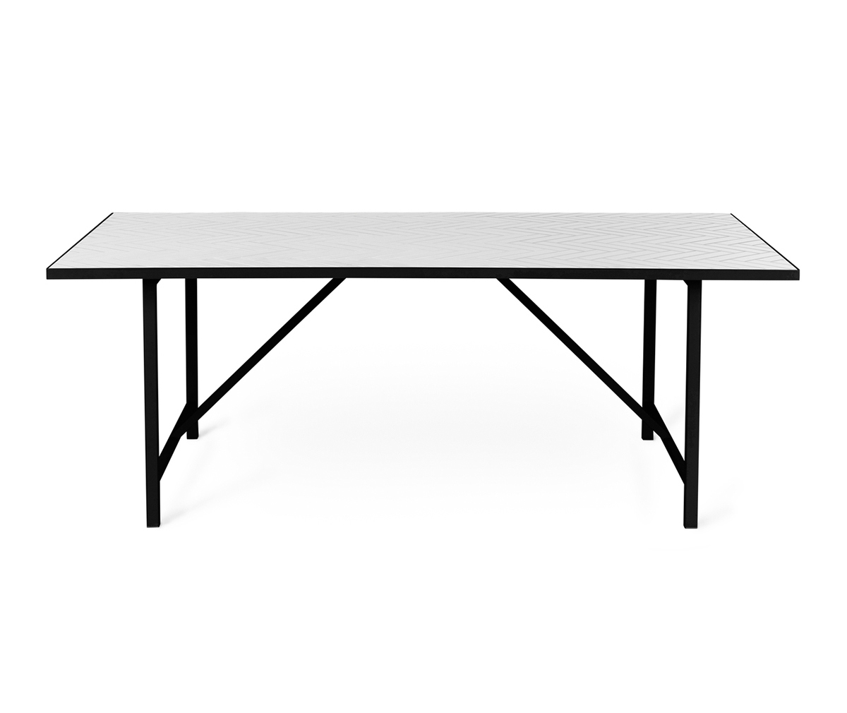 Warm Nordic Herringbone-ruokapöytä pure white, 203 x 107 cm