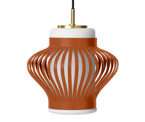 Opal Lamella Pendant Lamp, Rusty Red