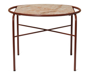 Secant-sohvapöytä, marmori/vaaleanpunainen, ⌀ 60 cm