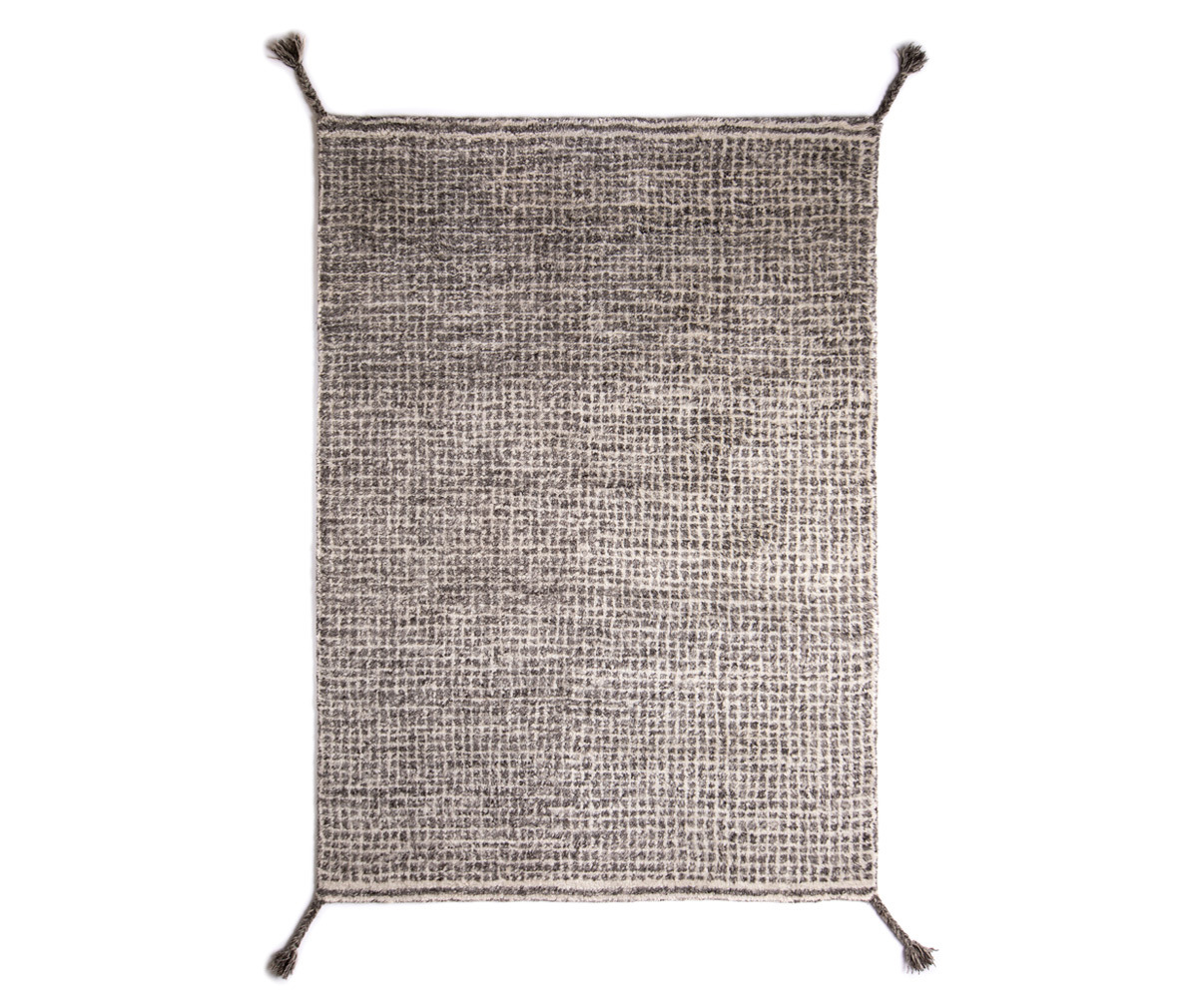 Woodnotes Grid Rug White/Grey, 140 x 200 cm