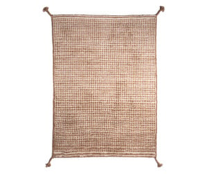 Grid Rug, White/Camel, 140 x 200 cm