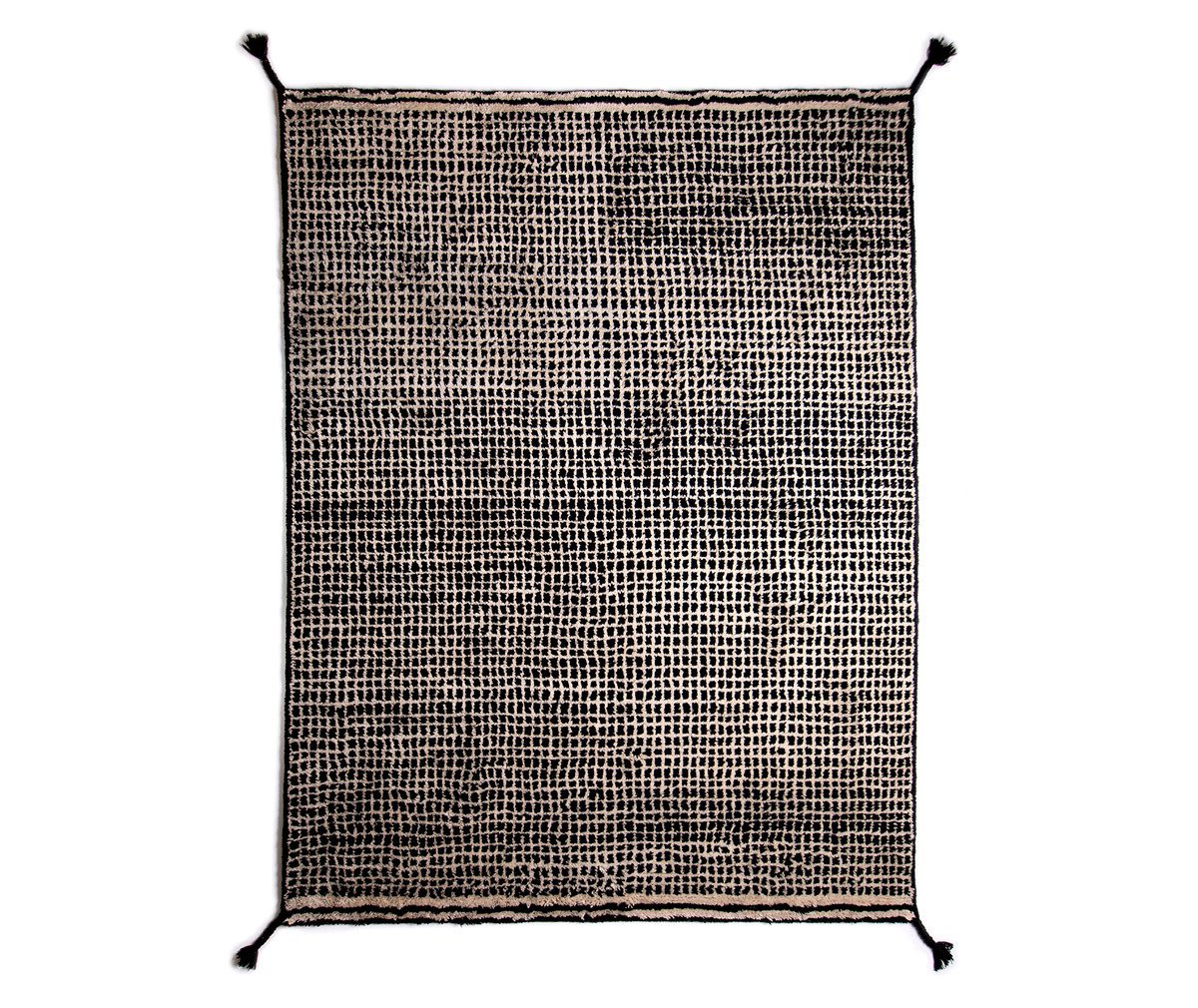 Woodnotes Grid Rug Black/White, 140 x 200 cm