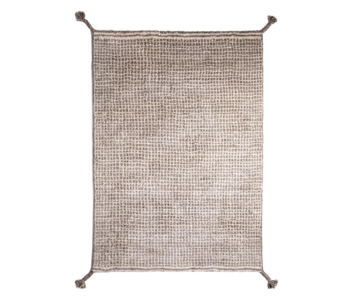 Woodnotes Grid Rug White/Light Grey, 140 x 200 cm