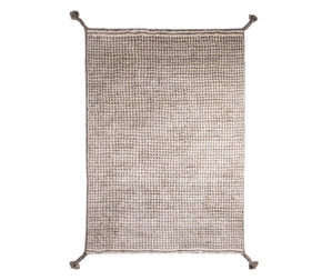 Grid Rug, White/Light Grey, 140 x 200 cm
