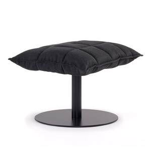 K Ottoman, Black Das Fabric, W 72 cm