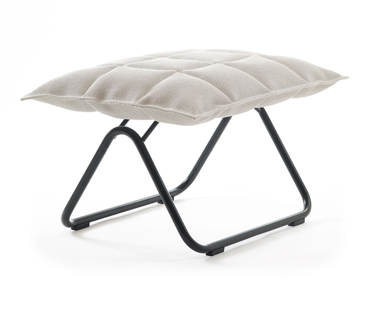Woodnotes K Ottoman White Sand Fabric, W 72 cm