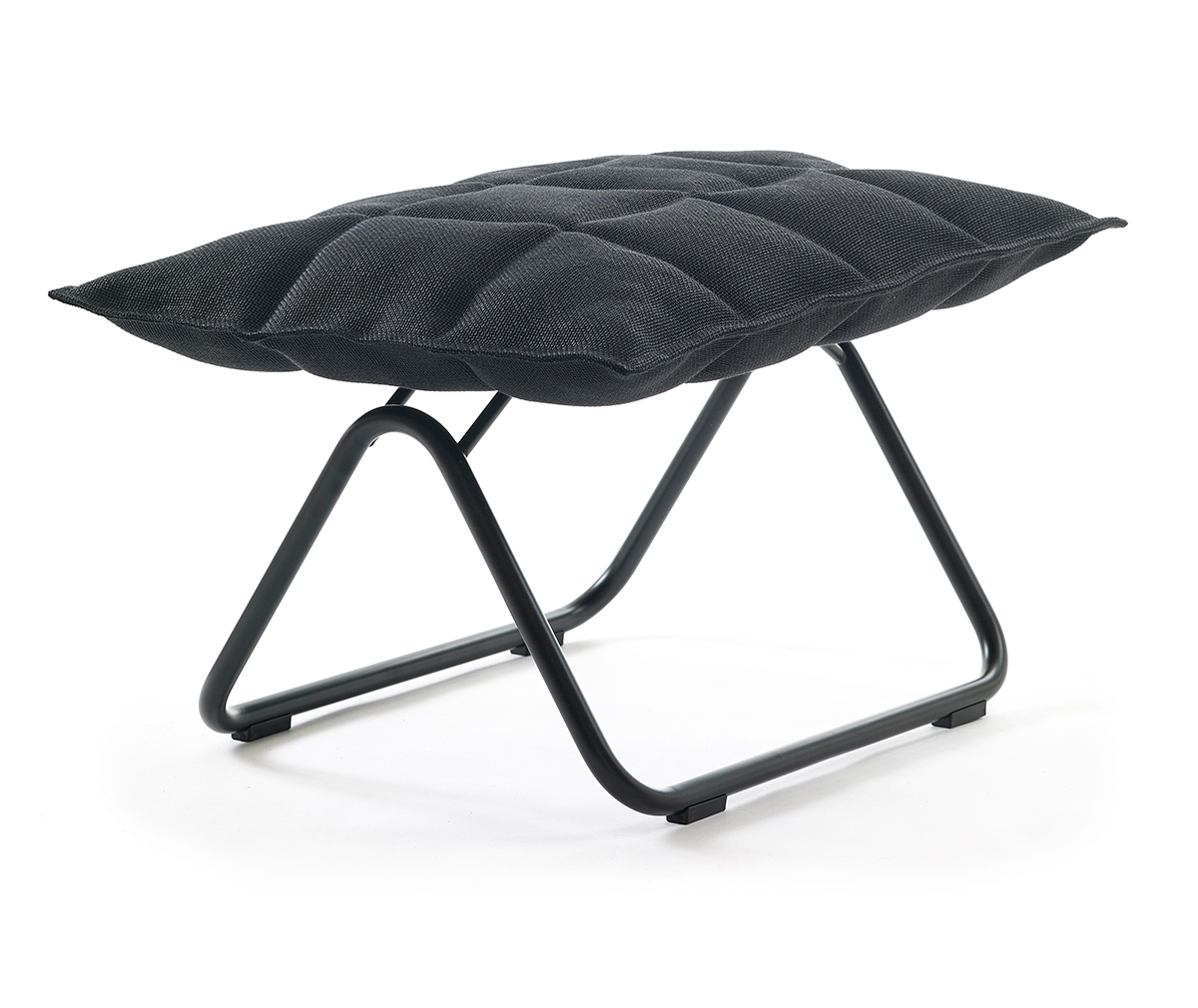 Woodnotes K Ottoman Black Sand Fabric, W 72 cm