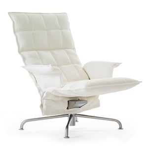 K Chair with Armrests, Sand Fabric White, W 88 cm