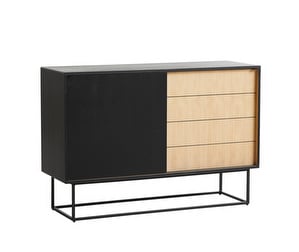 Virka Sideboard (High), Black/Oak, 120 x 82 cm