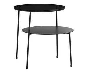 Duo Side Table, Black/Glass, 51 x 60 cm